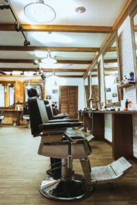 Vintage chairs in barbershop